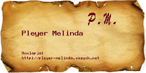 Pleyer Melinda névjegykártya